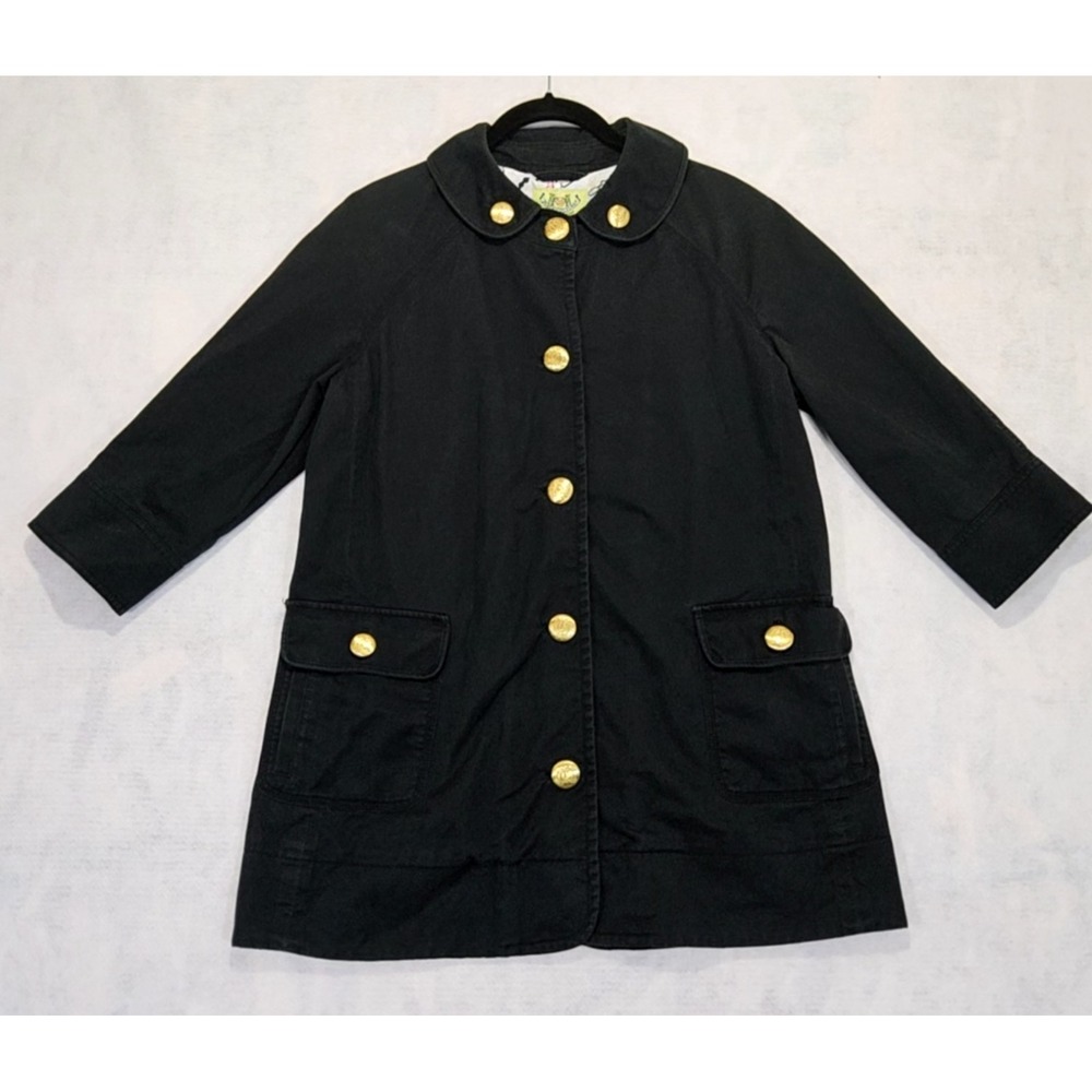 Juicy Couture Jacket L 12 / 14 Blazer Coat Black Clueless Preppy Y2K Peacoat Vtg